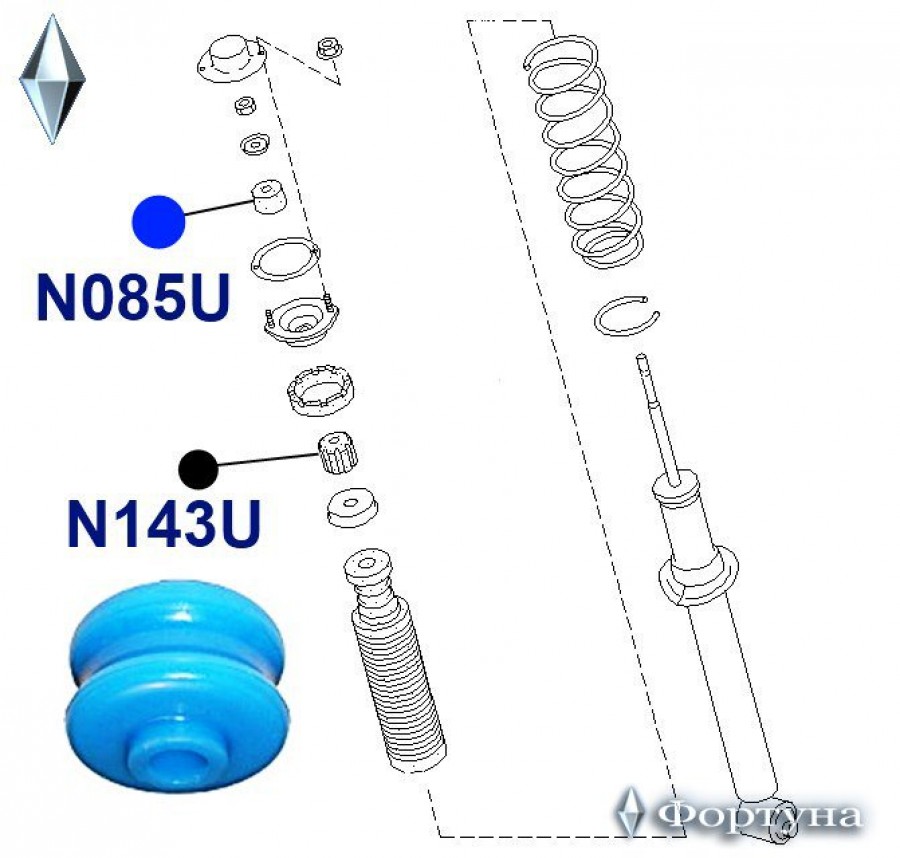 Купить Сайлентблок 56217-61L10 N085U полиуретановый
