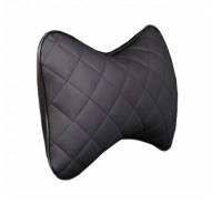 Подголовник SIGER PKG002-B (косточка) на подголовник автомобиля, гладкая экокожа, ромб, черная