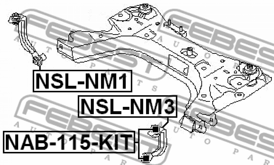 1 3 nm. NAB-115-Kit. FEBEST NSL-nm3 стойка стабилизатора передняя. FEBEST NAB-115-Kit. NSL-nm4.