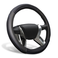 Чехол на руль "AZARD STELS" экокожа OPLA0150, вставки карбон, прострочка синяя, М /черный/