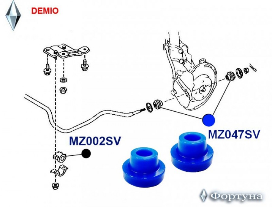 Передняя подвеска мазда демио dw3w схема