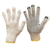 Перчатки полиэстер/хлопок белые с ПВХ "Точка" Force