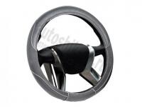 Чехол на руль "AZARD кожа" OPLA0038 M, d=38см, серый