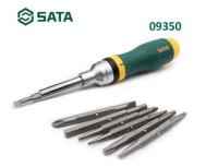 Набор отвёрток SATA 09350  с храповой рукояткой, 19 предметов