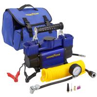 Компрессор Goodyear GY-80L 80 л/мин, двухпоршневой, съемный витой шланг, сумка для хранения, питание от АКБ GY000118