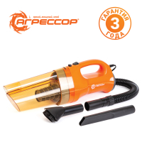Пылесос "AUTOPROFI" AGR-150 автомобильный, 12V, 100W, технология "SMERCH", 4м шнур, 3 насадки