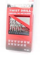 Набор свёрл по металлу М72387 2-8мм (через 0,5мм)  13шт/Matrix