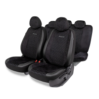 Авточехлы "AUTOPROFI Premium Verossa" VRS-1107 BK/D.GY паттерн велюр, экокожа 11пр, чёрн./т.серый