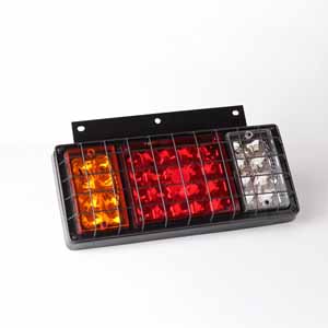 Стоп сигнал тройной, с решеткой, с креплением, диодный (комплект L/R) 24V (ZC-A-069) LUNARIS