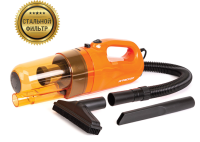 Пылесос "AUTOPROFI" AGR-160 автомобильный, 12V, 100W, технология "STEEL", 4м шнур, 3 насадки