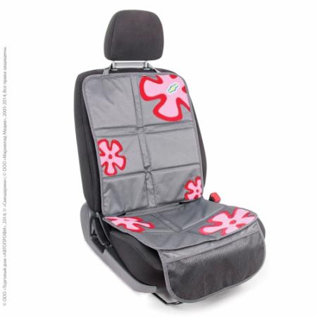 Защитная накидка под детское кресло "AUTOPROFI Смешарики" SM/COV-020 GY/RD серый/красный