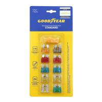Набор предохранителей флажковых Goodyear GY003052 "стандарт" (5-30А) с пинцетом, 10шт