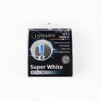 Лампа галогенная H11 12V 55W PGJ19-2 Super White 5500K (компл. 2шт) LUNARIS