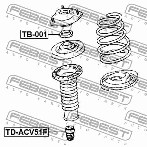 Подшипник TB-001/48619-32010 опоры переднего амортизатора FEBEST