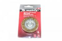 Щетка для дрели, 50мм,плоская со шпилькой,латунир.витая проволока М74444