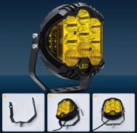 Фонарь диодный круглый ходовой 5" алюминиевый сплав, желтый свет 12-80V/50W (EL354-5Y) LUNARIS