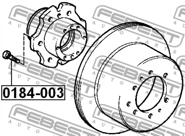 Шпилька колесная 0184-003/90942-02079 Febest