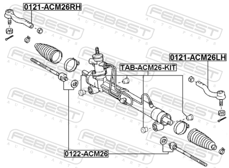 Сайлентблок TAB-ACM26-KIT/44250-44161 рулевой рейки (Комплект) Febest