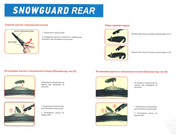 Щетка стеклоочистителя AVANTECH Rear 16"/400мм RR-16 для заднего стекла/зимняя