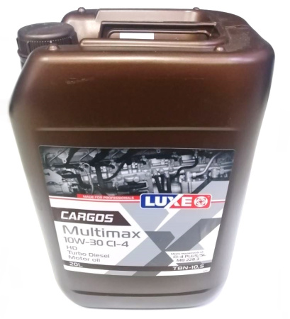 Масло моторное LUXE CARGOS MULTIMAX HD TURBO DIESEL 10W30 CI-4 20л полусинтетическое