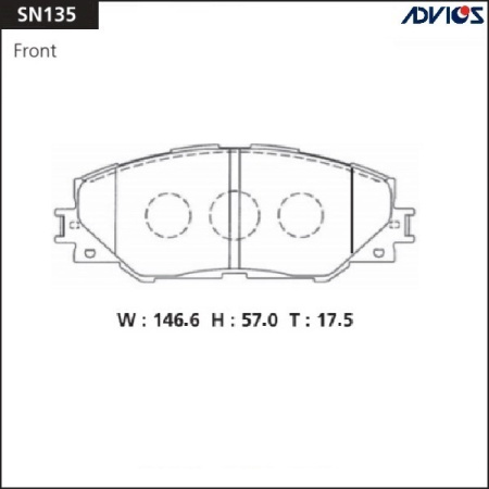 Тормозные колодки дисковые 732 (A1N129/SN135) Advics