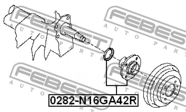 Ступица 0282-N16GA42R/43200-4M400 задняя Febest