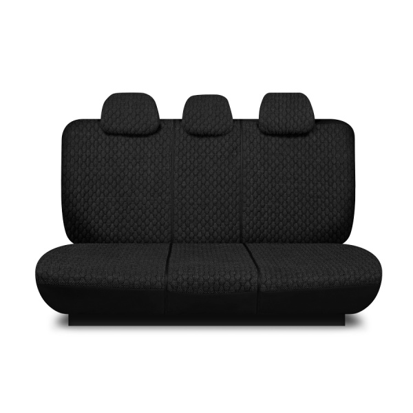 Авточехлы "AUTOPROFI Premium Daytona" DAY-1105 BK плотный лён + экокожа, 11пр, чёрный