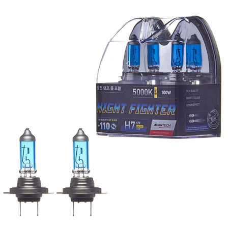 Лампа высокотемпературная Avantech NIGHT FIGHTER H7 12V 55W (100W) 5000K AB5007