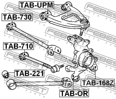Сайлентблок TAB-168Z/42304-30040 Febest