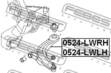 Рычаг 0524-LWRH/LC62-34-300B передний правый FEBEST