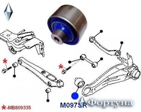 Сайлентблок MR519127 M097SR полиуретановый