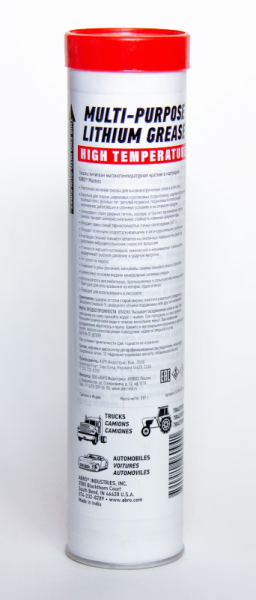 Смазка литиевая высокотемпературная красная в картридже 397г LG-990-HIT-AM ABRO MASTERS