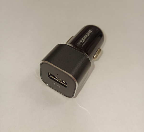Адаптер в прикуриватель CARLINE CH-1U21A 1xUSB 2.1A 12/24В, черный, в коробке