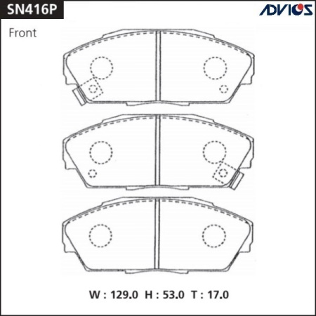 Тормозные колодки дисковые 274 (SN416P) Advics
