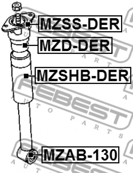 Отбойник амортизатора MZD-DER/DF71-28-70XB Febest