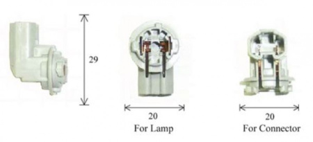 Разъем для лампы дополнительного освещения T10 and T16 W2,1x9,5d  C1583E Koito