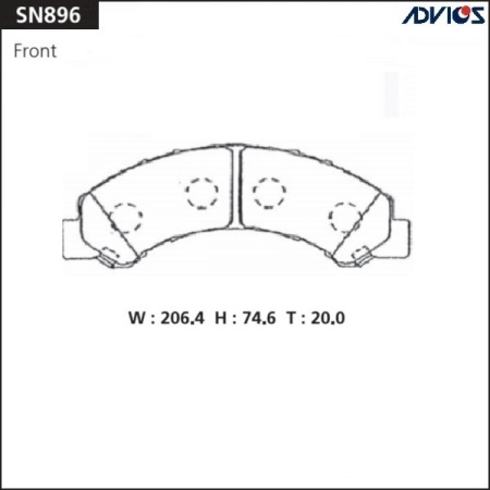 Тормозные колодки дисковые 617 (SN896) Advics