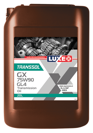 Масло трансмиссионное LUXE TRANSSOL GX 75W90  GL-4 20л полусинтетическое