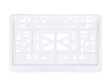 Рамка под номерной знак, средняя, квадратная 290*170*10мм белая (без защелки)