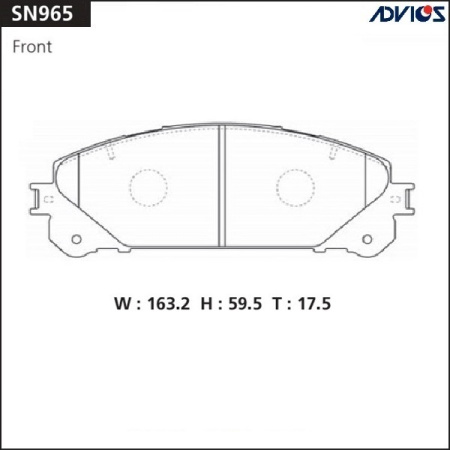 Тормозные колодки дисковые A1N191/SN965 Advics