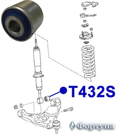 Сайлентблок 48536-60010 T432S полиуретановый