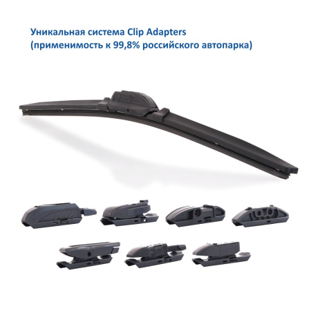 Щетка стеклоочистителя Goodyear PREMIUM 28"/70см всесезонная бескаркасная GY000448 (8 переходников)