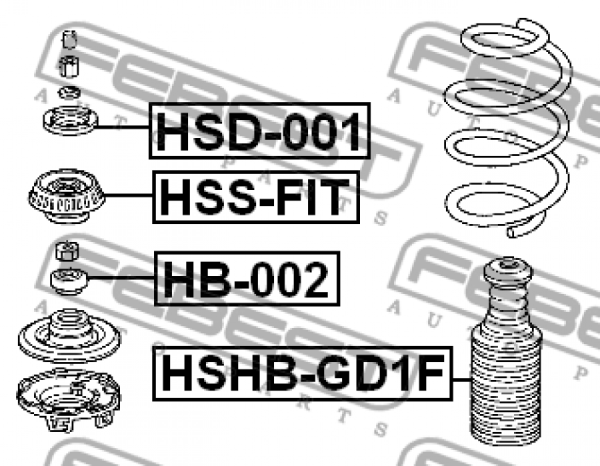 Подшипник опоры переднего амортизатора FEBEST HB-002 (51726SAA003)