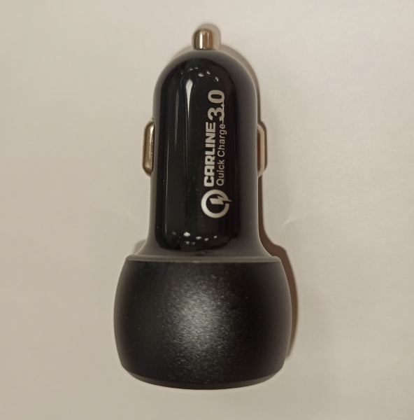 Адаптер в прикуриватель CARLINE CH-2QC 2xUSB "Quick Charge 3.0" 12В, черный, в коробке