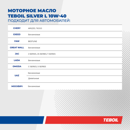 Масло моторное Teboil Silver L  10w40 SL/CF 4л полусинтетическое
