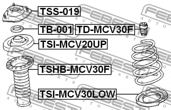 Проставка пружины  Febest TSI-MCV30LOW (48158-33030) нижняя