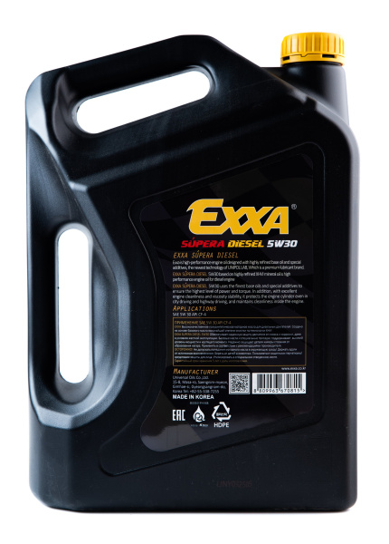 Масло моторное EXXA SUPERA Diesel 5w30 CF-4  п/синтетическое, 6л. (Ю.Корея)