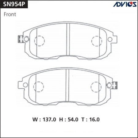 Тормозные колодки дисковые 673 (SN954P) Advics