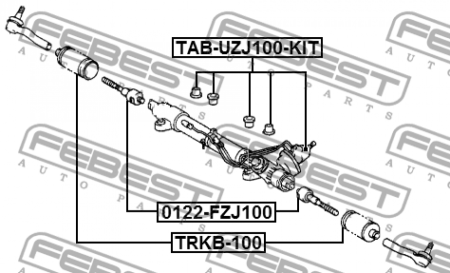 Сайлентблок TAB-UZJ100-KIT/40120-60090 рулевой рейки (комп.) Febest