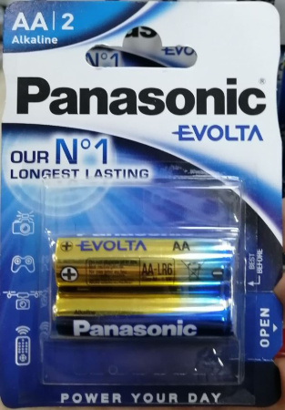 Батарейка Panasonic LR6 EVOLTA 2BP (цена за блистер)